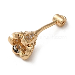 Brass Micro Pave Cubic Zirconia Pendant Bails&nbsp;KK-F865-12G