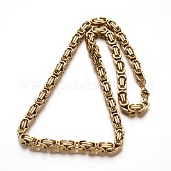 304 Stainless Steel Byzantine Chain Necklaces&nbsp;NJEW-E048-12G