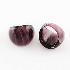 Handmade Lampwork Wide Band Rings&nbsp;RJEW-Q150-M04-B