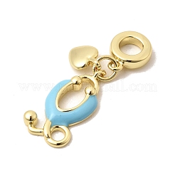 Brass Enamel European Dangle Charms&nbsp;KK-A296-30G