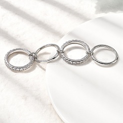 Brass Micro Pave Cubic Zirconia Finger Rings&nbsp;RJEW-P166-12P-01