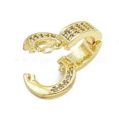 Rack Plating Round Ring Brass Micro Pave Clear Cubic Zirconia Twister Clasps&nbsp;KK-F876-07G-02