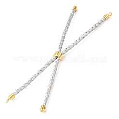 Adjustable Round Braided Microfiber Leather Cord Bracelet Making&nbsp;KK-CBAC260-01G-24
