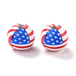 Independence Day Natural Wood Beads&nbsp;WOOD-K006-B01
