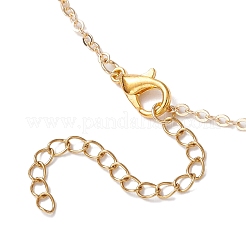 Summer Beach Handmade Porcelain Shell Shaped Pendant Brass & ABS Plastic Imitation Pearl Link Chain Necklaces&nbsp;NJEW-JN05272