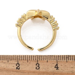 Brass Micro Pave Clear Cubic Zirconia Cuff Finger Rings&nbsp;RJEW-C120-11G