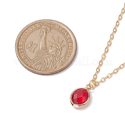 Glass Oval Pendant Necklaces&nbsp;NJEW-JN04928