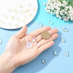 30Pcs Faceted Glass Pendants&nbsp;GLAA-YW0005-49