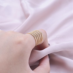 Hollow 304 Stainless Steel Multilayer Open Cuff Ring for Unisex&nbsp;LS-GY6804-2