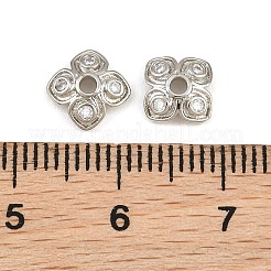 Brass Micro Pave Clear Cubic Zirconia Bead Caps&nbsp;CU-CBA6A75-26P