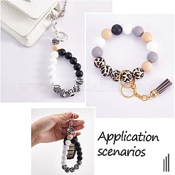 100Pcs 15mm Silicone Beads Cow Print Zebra Print Leopard Print Animal Print Silicone Beads Bulk for Keychain Bracelet Necklace DIY Crafting Making&nbsp;JX311A