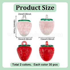 60Pcs 2 Colors Transparent Acrylic Pendants&nbsp;OACR-HY0001-18