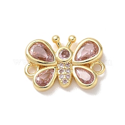 Brass Pave Cubic Zirconia Butterfly Links Connector Charms&nbsp;KK-L268-028G
