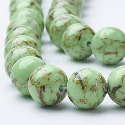 Assembled Synthetic Turquoise and Shell Beads Strands&nbsp;G-S212-8mm-07