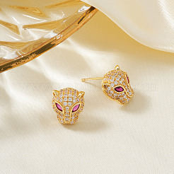 Fashionable Brass Cubic Zirconia Leopard Stud Earrings&nbsp;PP8335
