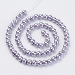 Eco-Friendly Dyed Glass Pearl Beads Strands&nbsp;HY-A008-6mm-RB048