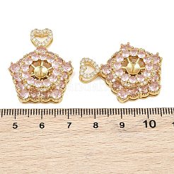 Brass Micro Pave Cubic Zirconia Peg Bails&nbsp;CU-CBA7392-03G