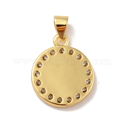 Brass Micro Pave Clear Cubic Zirconia Pendants&nbsp;KK-B059-23G
