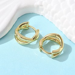 Rack Plating Brass Criss Cross Hoop Earrings for Women&nbsp;EJEW-B014-15G