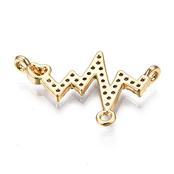 Brass Micro Pave Clear Cubic Zirconia Chandelier Component Links&nbsp;X-KK-S359-150-RS