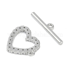 Brass Micro Pave Clear Cubic Zirconia Toggle Clasps&nbsp;KK-K391-07P