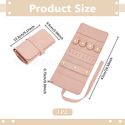 Rectangle PU Leather with Microfiber Jewelry Rolls&nbsp;ABAG-WH0072-013