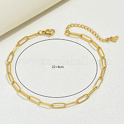 Fashionable Stainless Steel Textured Paperclip Chain Anklets for Women&nbsp;NQ3466