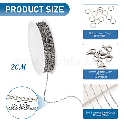 DIY Tarnish Resistant 304 Stainless Steel Cable Chains Making Kits&nbsp;DIY-PJ0001-42