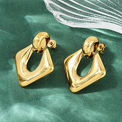 304 Stainless Steel Rhombus Dangle Stud Earrings&nbsp;EJEW-K268-25G