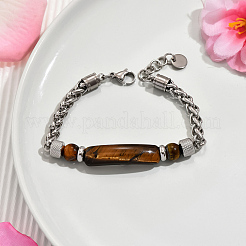 Natural Tiger Eye Round Beaded Bracelets&nbsp;LS-PO7911