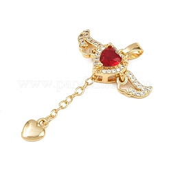 Brass Micro Pave Cubic Zirconia Pendants&nbsp;KK-B161-12G