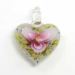 Heart Handmade Lampwork Pendants&nbsp;X-LAMP-L028-07