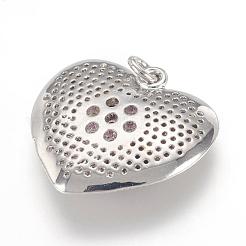 Brass Micro Pave Cubic Zirconia Pendants&nbsp;ZIRC-F062-05P