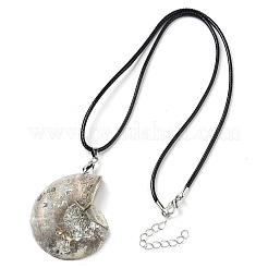 Natural Conch Fossil Pendant Necklaces&nbsp;G-P552-01P