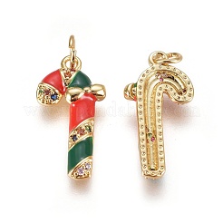 Brass Micro Pave Cubic Zirconia Pendants&nbsp;ZIRC-I028-06G