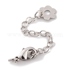 Flower Rack Plating Brass Ends with Chain and Lobster Claw Clasps&nbsp;KK-K367-15P