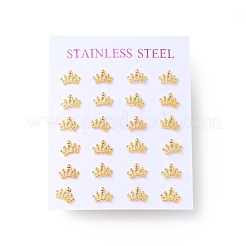 304 Stainless Steel Tiny Crown Stud Earrings with 316 Stainless Steel Pins for Women&nbsp;EJEW-J043-18G