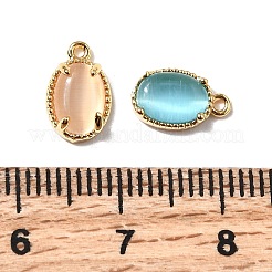 Oval Brass Charms&nbsp;KK-D024-01G