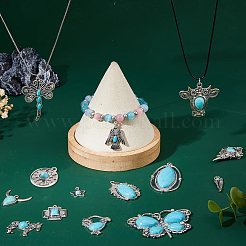 15Pcs 15 Styles Dyed Synthetic Turquoise Pendants&nbsp;FIND-DC0007-90