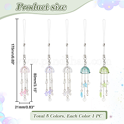 Glass Flower Pendant Decoration&nbsp;HJEW-AB00462