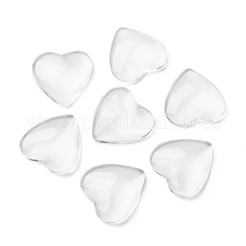Transparent Glass Heart Cabochons&nbsp;X-GGLA-R021-20mm