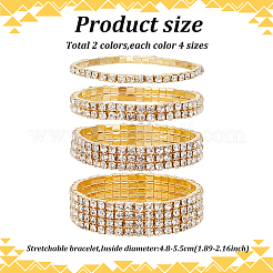 8Pcs 8 Style Crystal Rhinestone Tennis Bracelets Set&nbsp;BJEW-AN0001-51