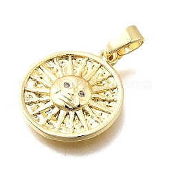 Brass Micro Pave Cubic Zirconia Pendants&nbsp;KK-P336-20G