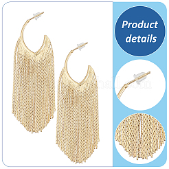 2 Pairs 2 Colors Alloy Tassel Stud Earrings&nbsp;EJEW-AN0004-75