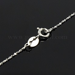 Anti-Tarnish Trendy Unisex Rhodium Plated 925 Sterling Silver Chain Necklaces&nbsp;STER-M034-B-19