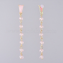 Electroplate Glass Dangle Stud Earrings&nbsp;EJEW-JE04017-04