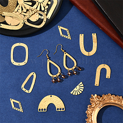 24Pcs 12 Styles Brass Filigree Joiners Links & Pendants&nbsp;KK-SC0006-83
