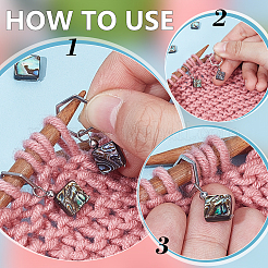 10Pcs Abalone Shell/Paua Shell Pendant Locking Stitch Markers&nbsp;AJEW-BC00021