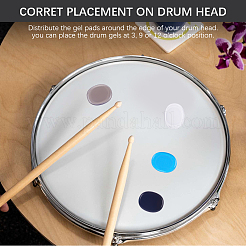 30Pcs 4 Colors Oval Silicone Drum Kit Muffler Stickers&nbsp;AJEW-CP0009-72
