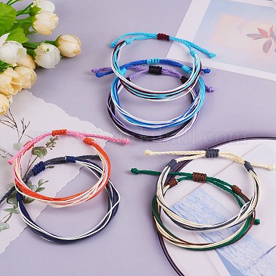 Wholesale Waxed Polyester Cord Bracelets Set Pandahall